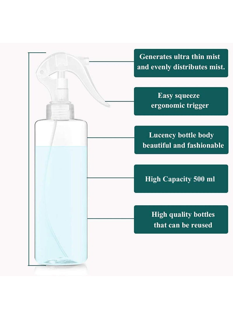FUTURA MARKET Transparent Trigger Pump Hand Sanitizer Hair Care and Spa Refillable Empty Plastic Travel Home Office and Salon Bottle 500Ml Pack of 5