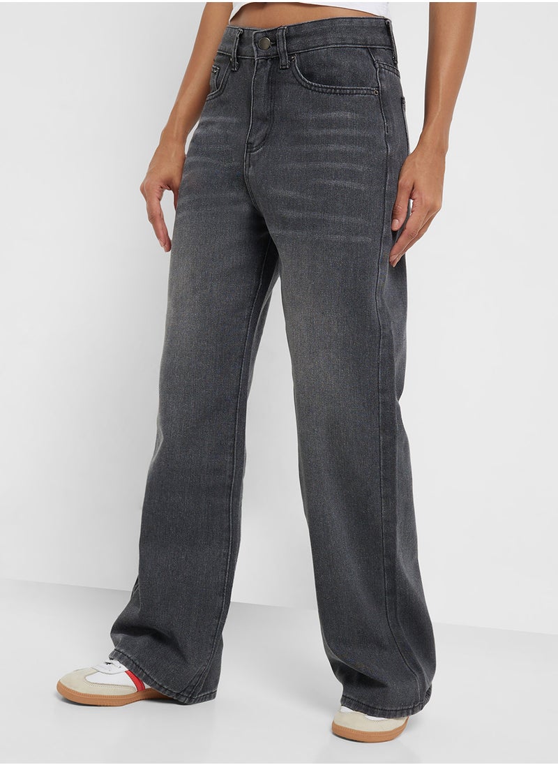 Mid Rise Straight Fit Jeans