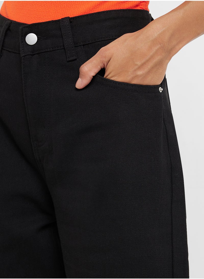 Mid Rise Straight Fit Jeans