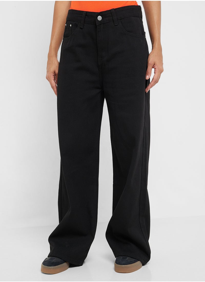 Mid Rise Straight Fit Jeans