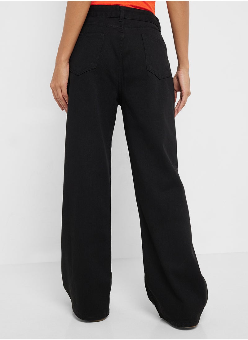 Mid Rise Straight Fit Jeans