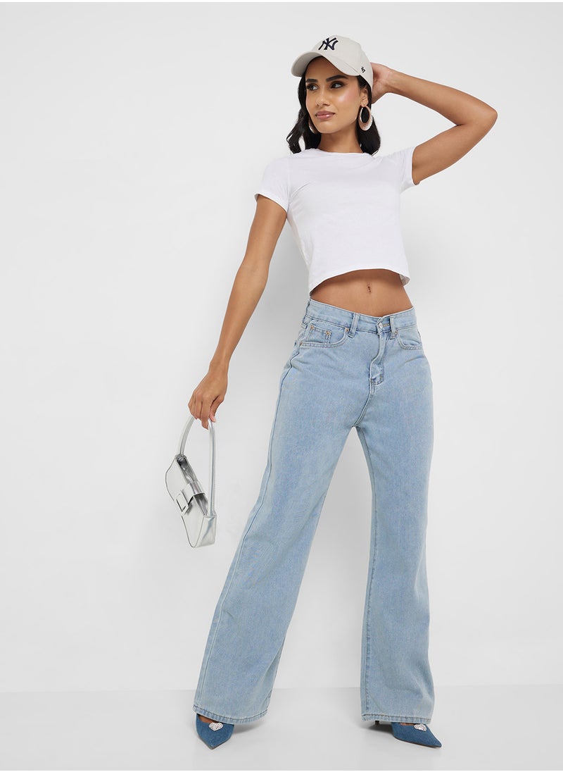 Mid Rise Flared Jeans