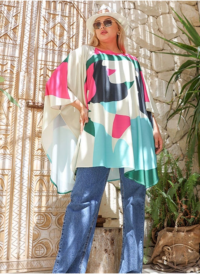 Autumn poncho - printed