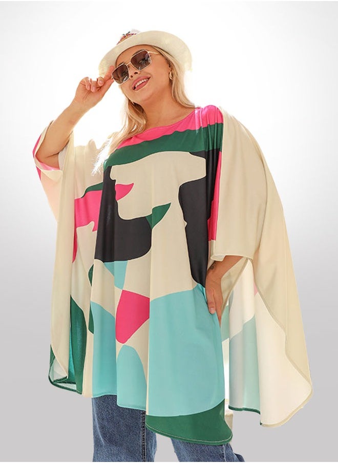 Autumn poncho - printed