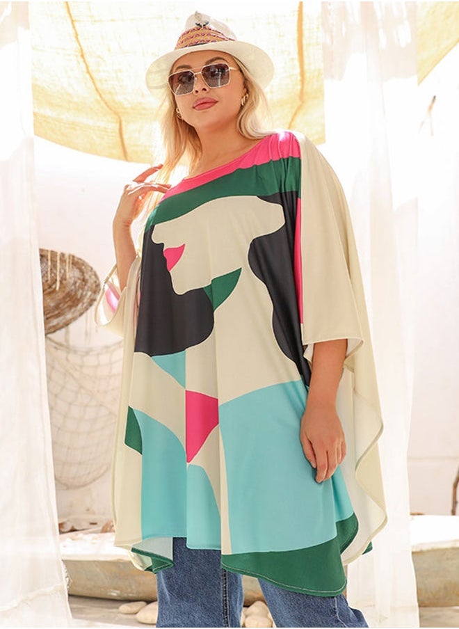 Autumn poncho - printed