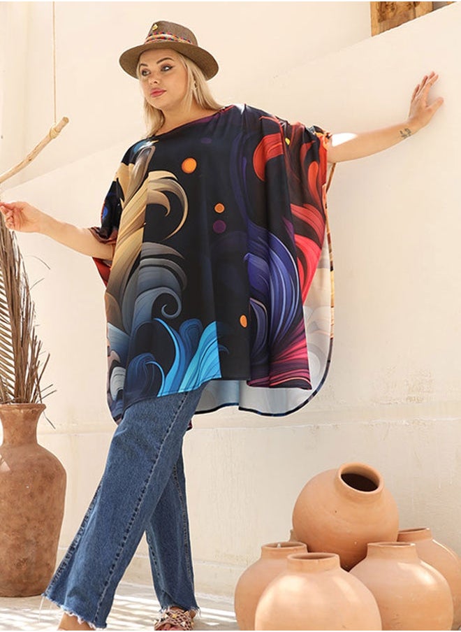 Autumn poncho - printed