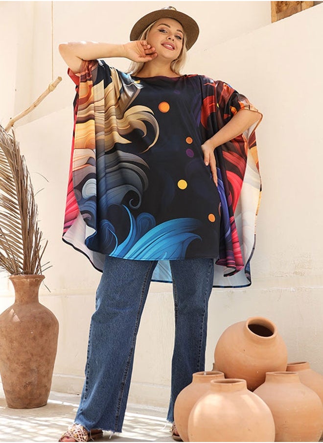 Autumn poncho - printed
