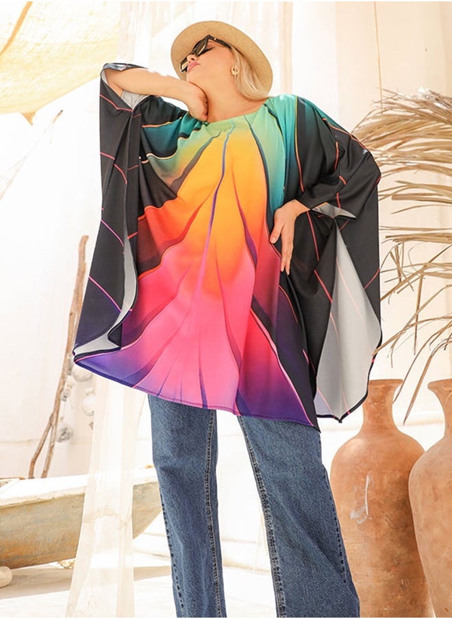 Autumn poncho - printed