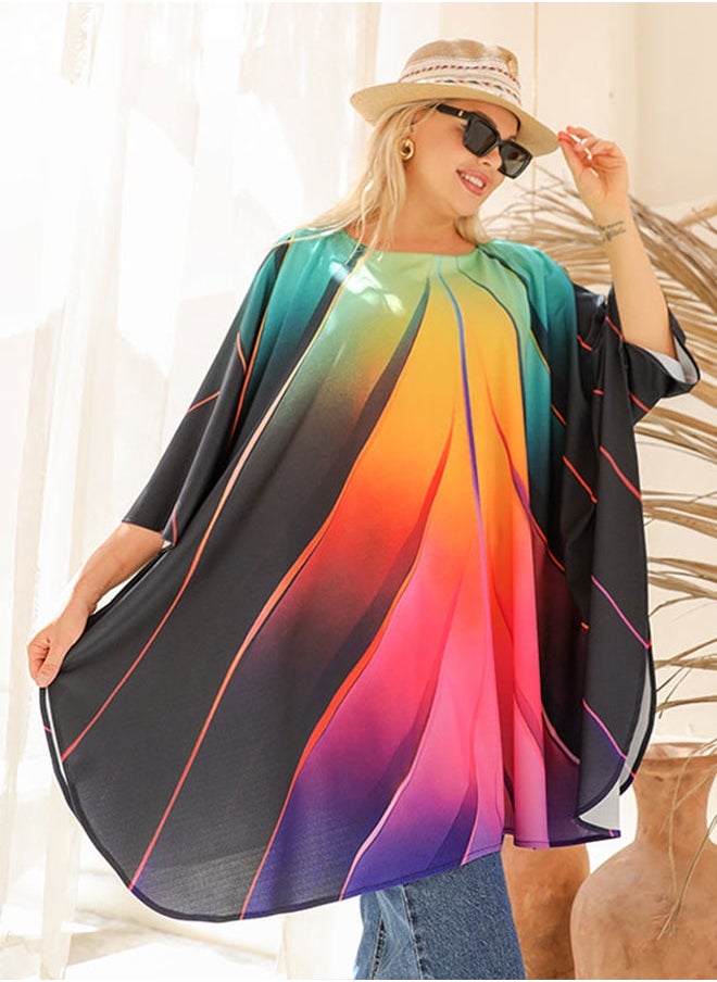 Autumn poncho - printed