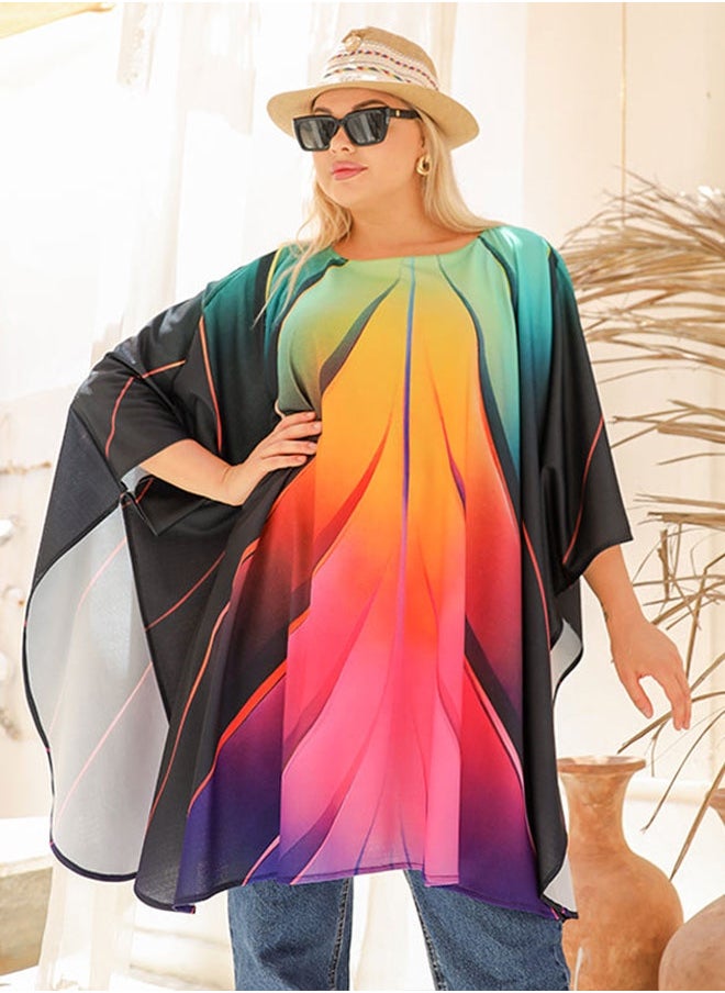 Autumn poncho - printed