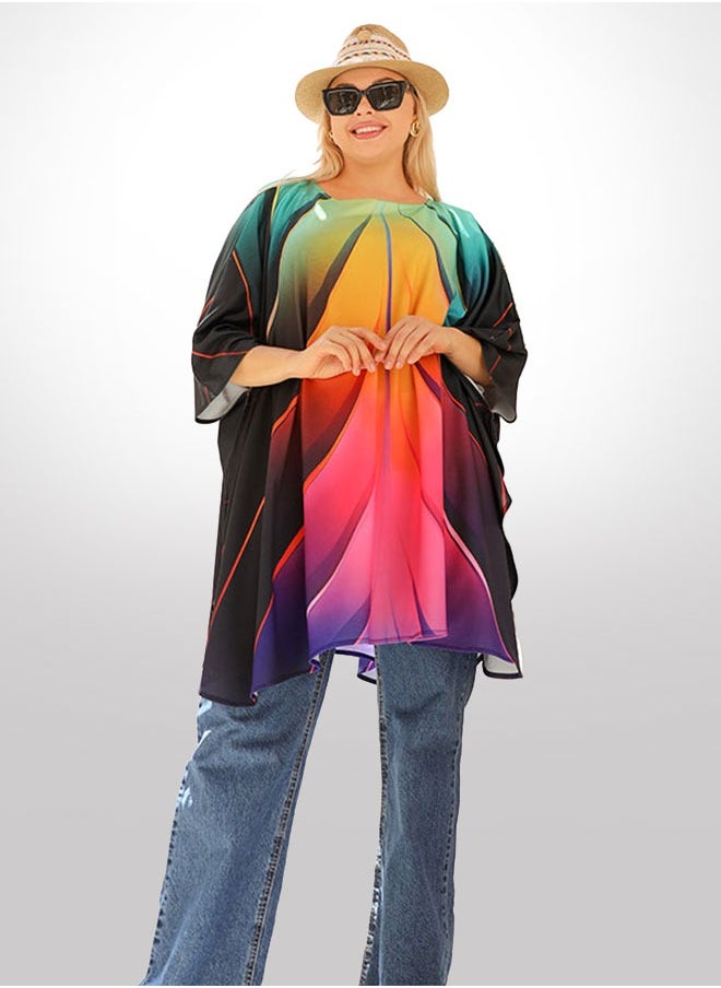 Autumn poncho - printed