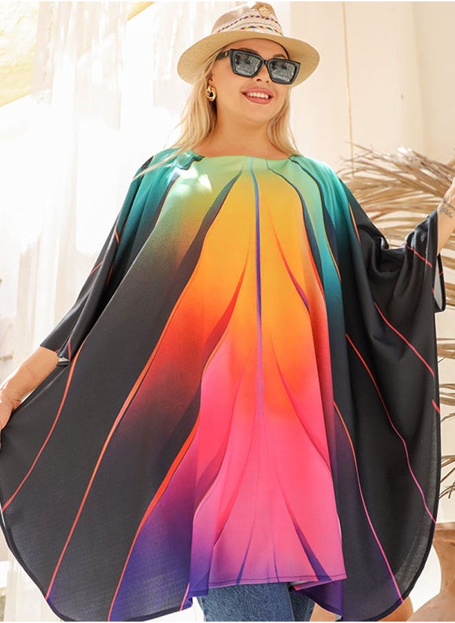 Autumn poncho - printed