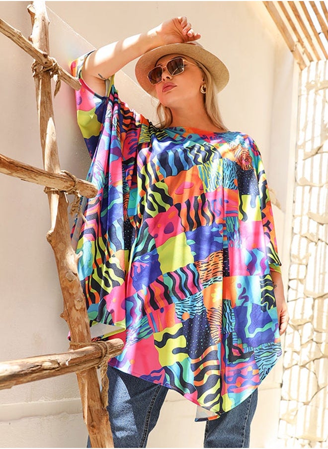 Autumn poncho - printed