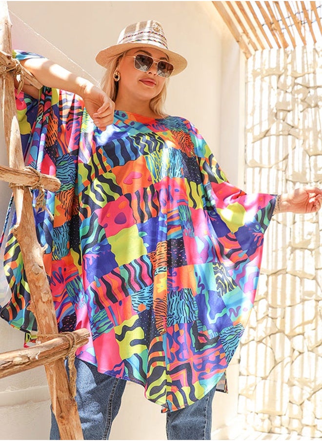 Autumn poncho - printed