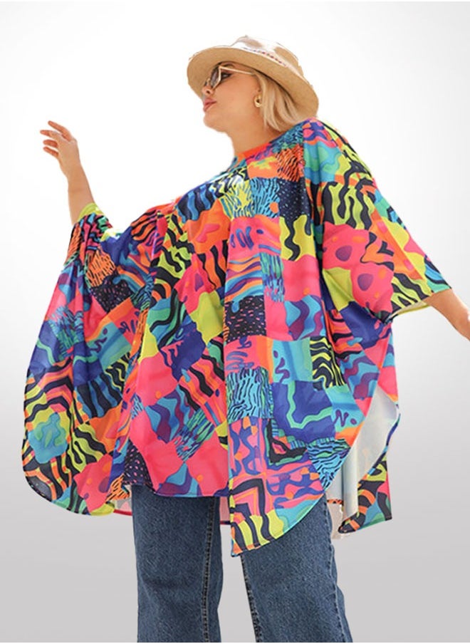 Autumn poncho - printed