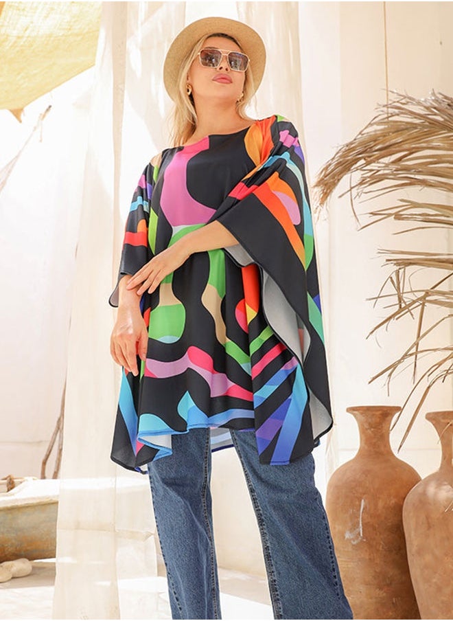 Autumn poncho - printed