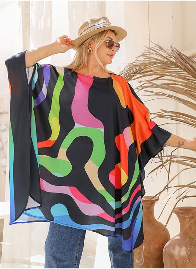 Autumn poncho - printed