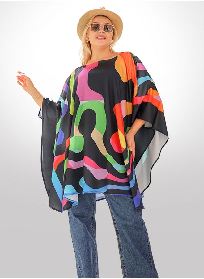 Autumn poncho - printed