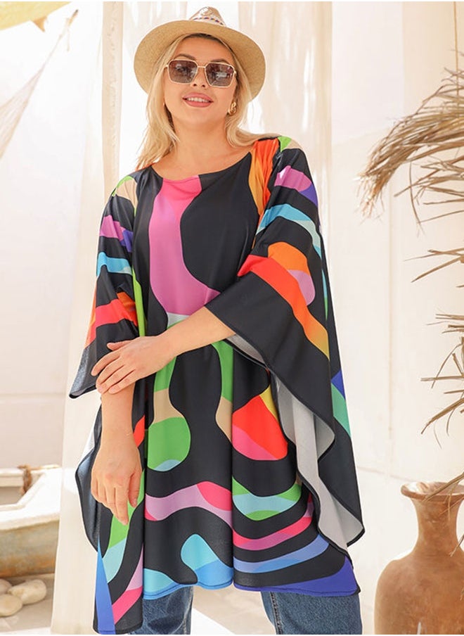 Autumn poncho - printed
