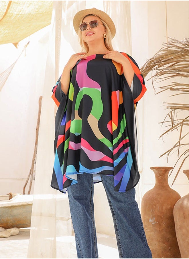 Autumn poncho - printed