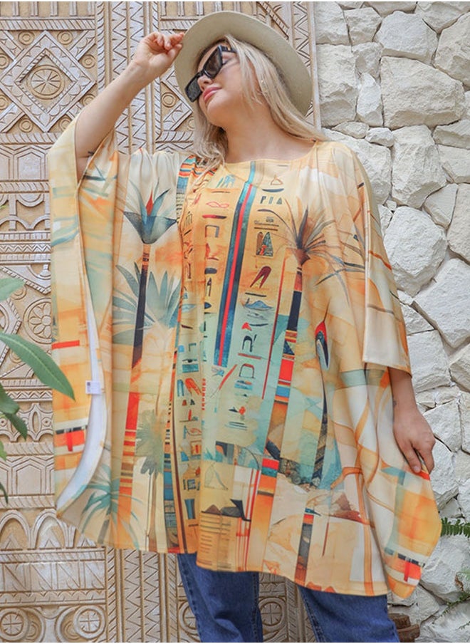 Autumn poncho - printed