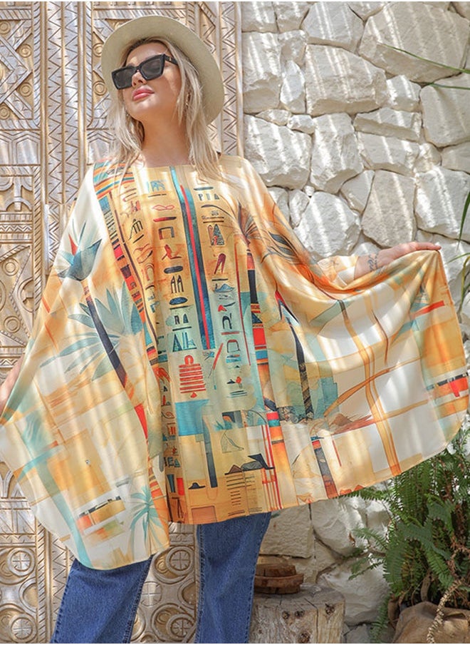 Autumn poncho - printed