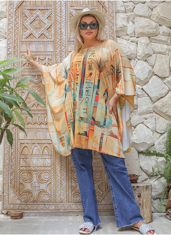 Autumn poncho - printed