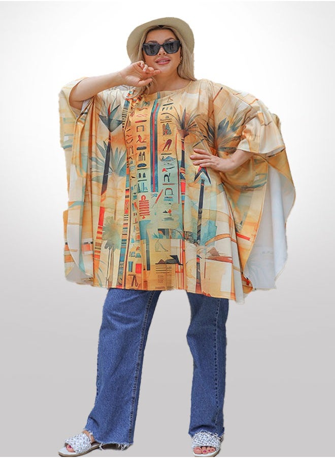 Autumn poncho - printed