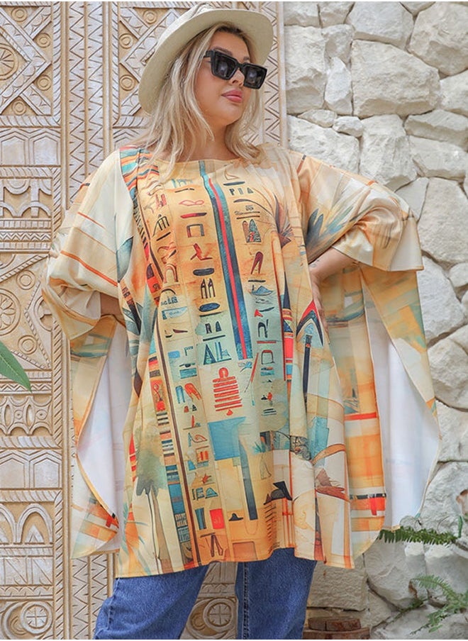 Autumn poncho - printed