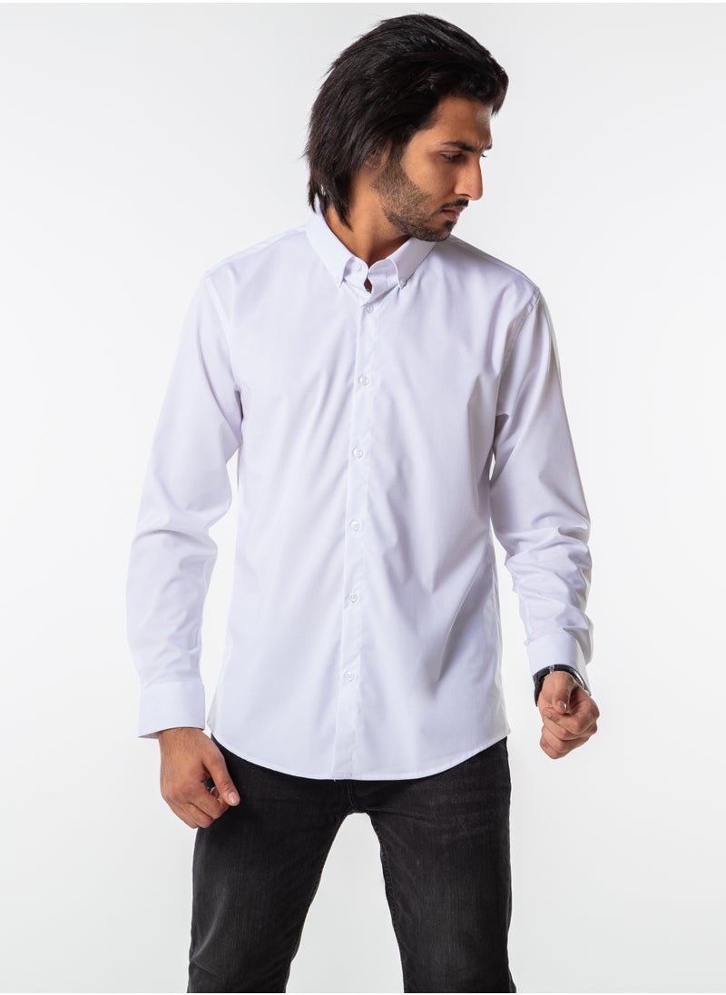 Men’s Formal White Shirt | Long Sleeve Slim Fit Business Shirt