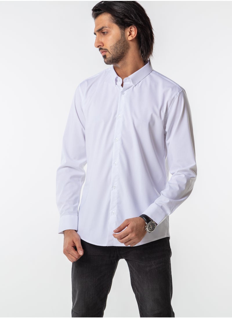 Men’s Formal White Shirt | Long Sleeve Slim Fit Business Shirt
