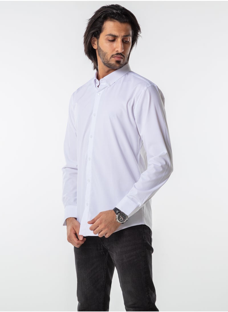 Men’s Formal White Shirt | Long Sleeve Slim Fit Business Shirt