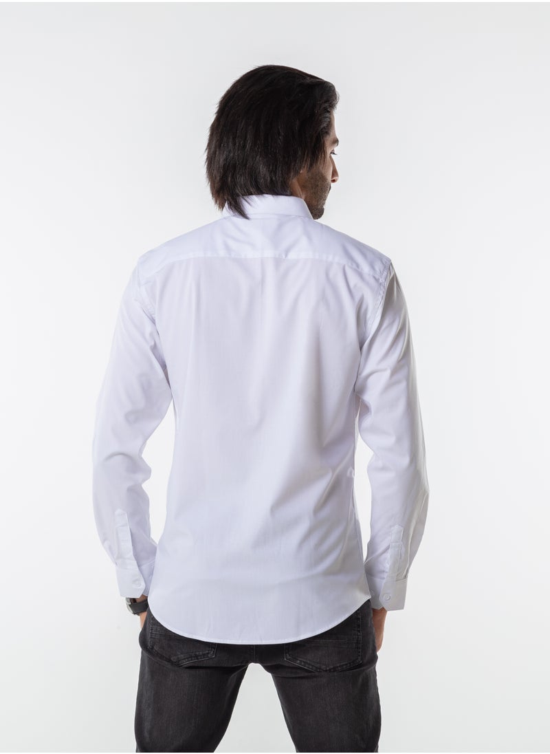 Men’s Formal White Shirt | Long Sleeve Slim Fit Business Shirt