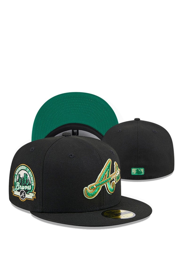 MLB Embroidered Flat - Brim Baseball Cap of the Atlanta Braves in Major League Baseball