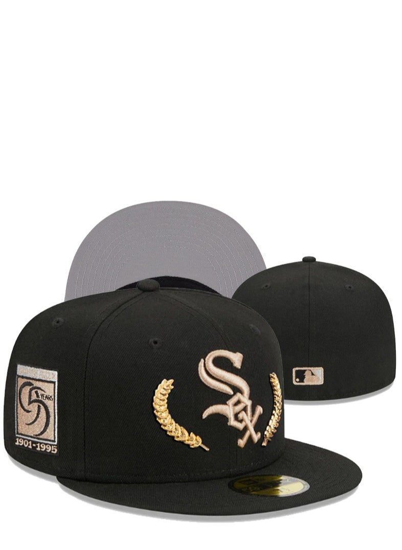 NEW ERA Chicago White Sox 1901 - 1995 Commemorative Edition Flat - Brim Baseball Cap with Laurel Wreath Embellishment