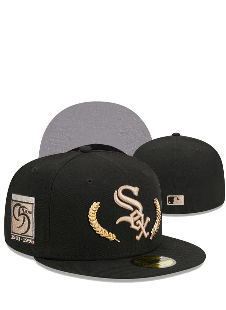 NEW ERA Chicago White Sox 1901 - 1995 Commemorative Edition Flat - Brim Baseball Cap with Laurel Wreath Embellishment