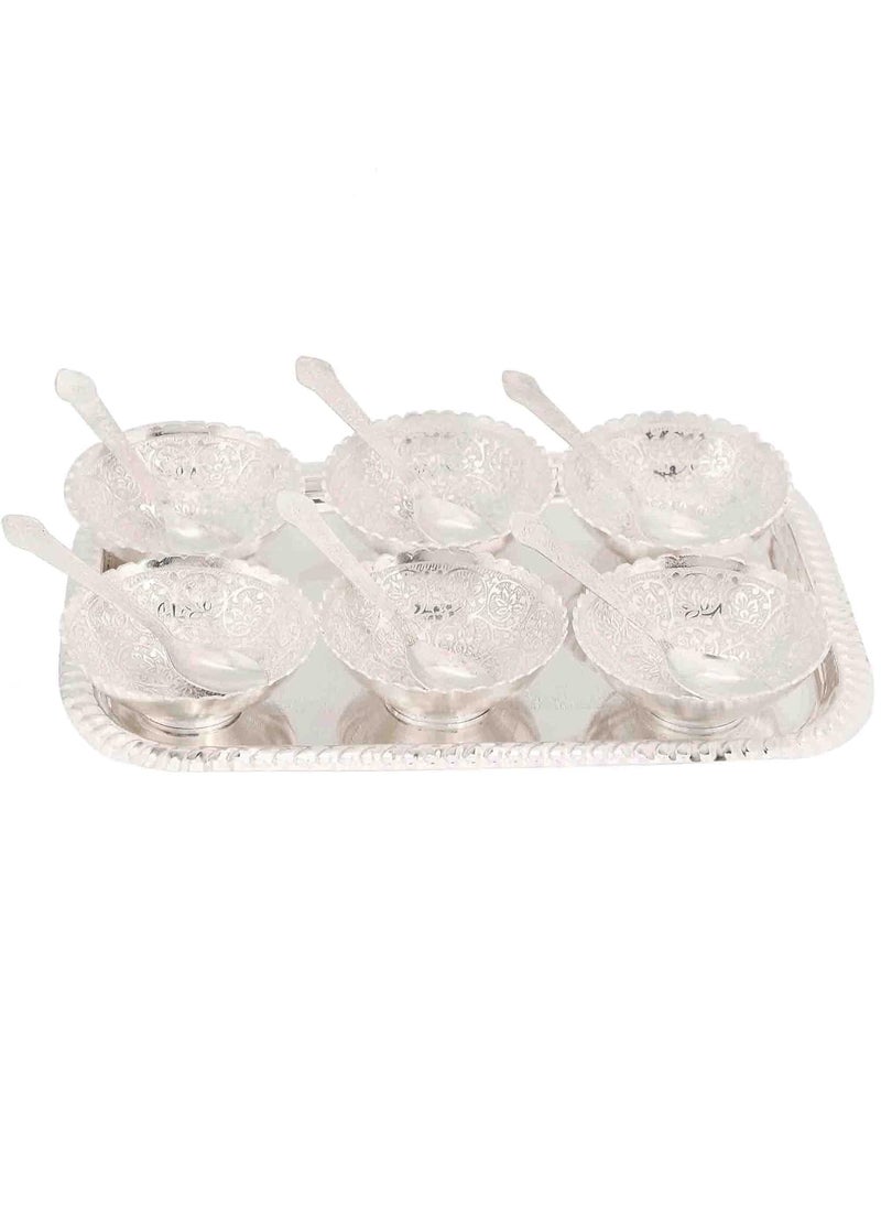 AC ANAND CRAFTS German Silver Bowl Set 13 pcs Set Silver Red Velvet Box Best for Diwali Gift Corporate Gift Navratri Gift