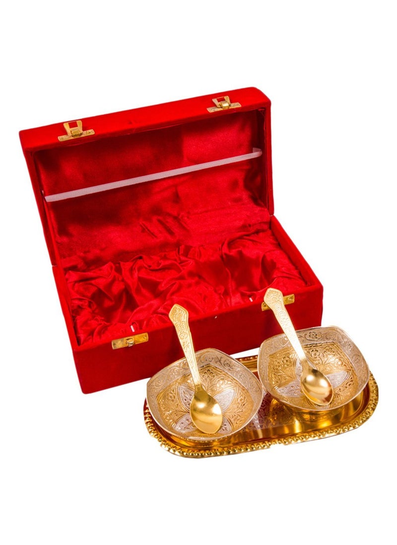 JAIPUR ACE Unique Gifts Silver and Gold Plated Bowl Set for Complete Utility Product for Your Home