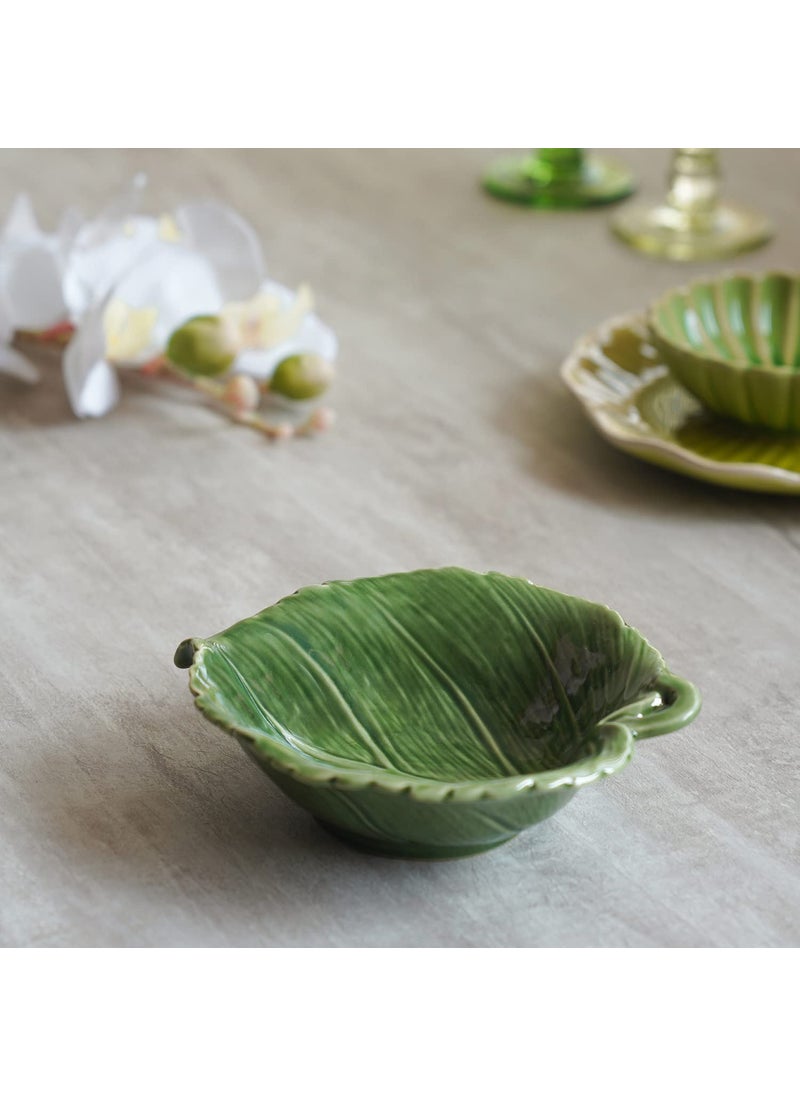 Pure Home Living Ceramic Leaf Bowl 17cmx15cmx5cm Green
