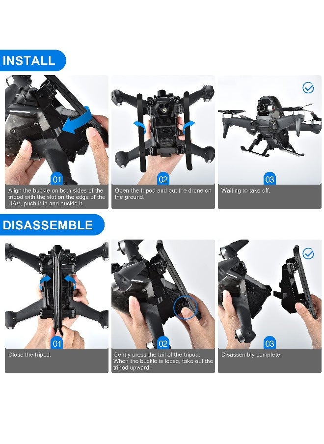 Landing Gear Leg for DJI FPV Drone, Foldable Height Extended Accessory with Control Sticks Storage Box, for DJI FPV Drone Combo Landing Legs Extension 