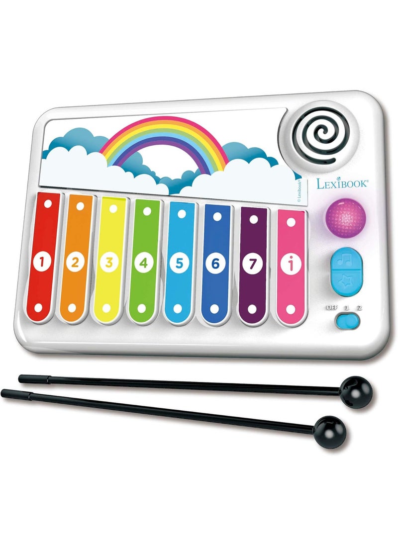 Xylofun Electronic And Educational Xylophone For Children, Musical Toy Game, 8 Keys, Light Guiding, 2 Mallets Included