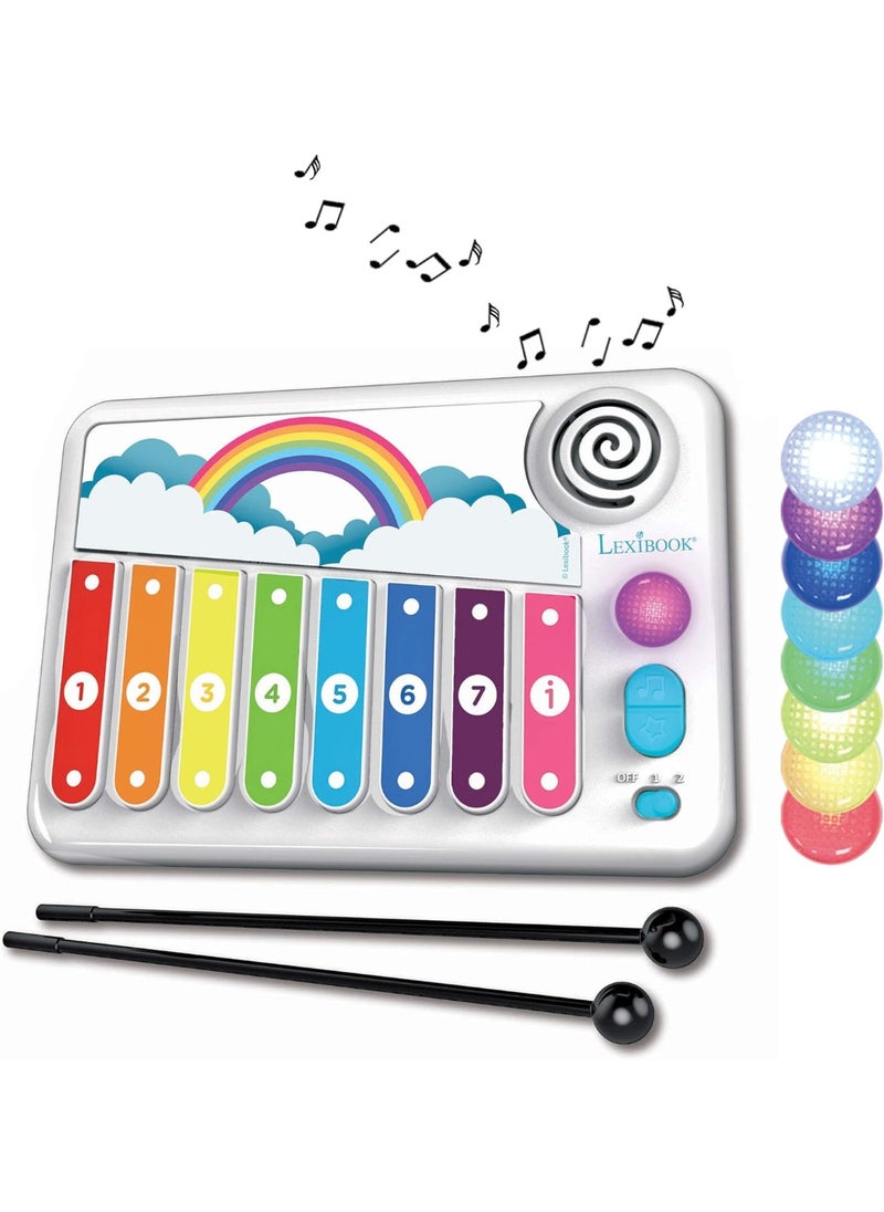 Xylofun Electronic And Educational Xylophone For Children, Musical Toy Game, 8 Keys, Light Guiding, 2 Mallets Included