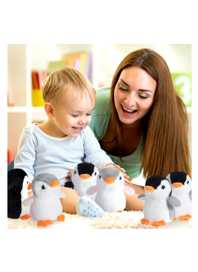 SYOSI, 7pcs Plush Stuffed Penguin Toys with Mom and Small Baby, Realistic Penguin Plushie Toy as Birthday Festival Gift for Kids Boys Girls, Sleep Partners