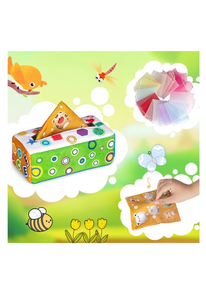 Baby Tissue Box, Montessori Toy for Infants and Toddlers, Sensory Learning Tool, Ideal for Early Education and Birthday Gifts