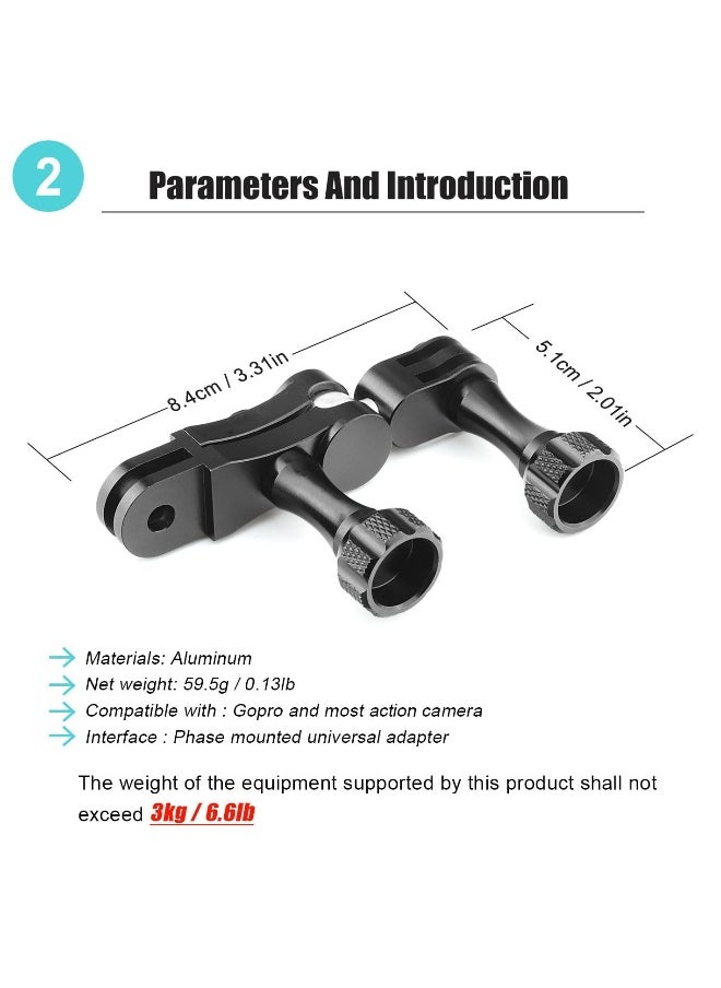 Aluminum Ball Handlebar Mount for GoPro Camera Clamp Mount Monitor 360° Ballhead Magic Arm Lock Any Direction