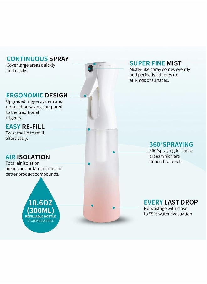 Hair Spray Bottle Continuous Plant Mister Fine Empty Small Mist Bottles Sprayer Water Cleaning for Curly Styling Products Plants Barber Accessories