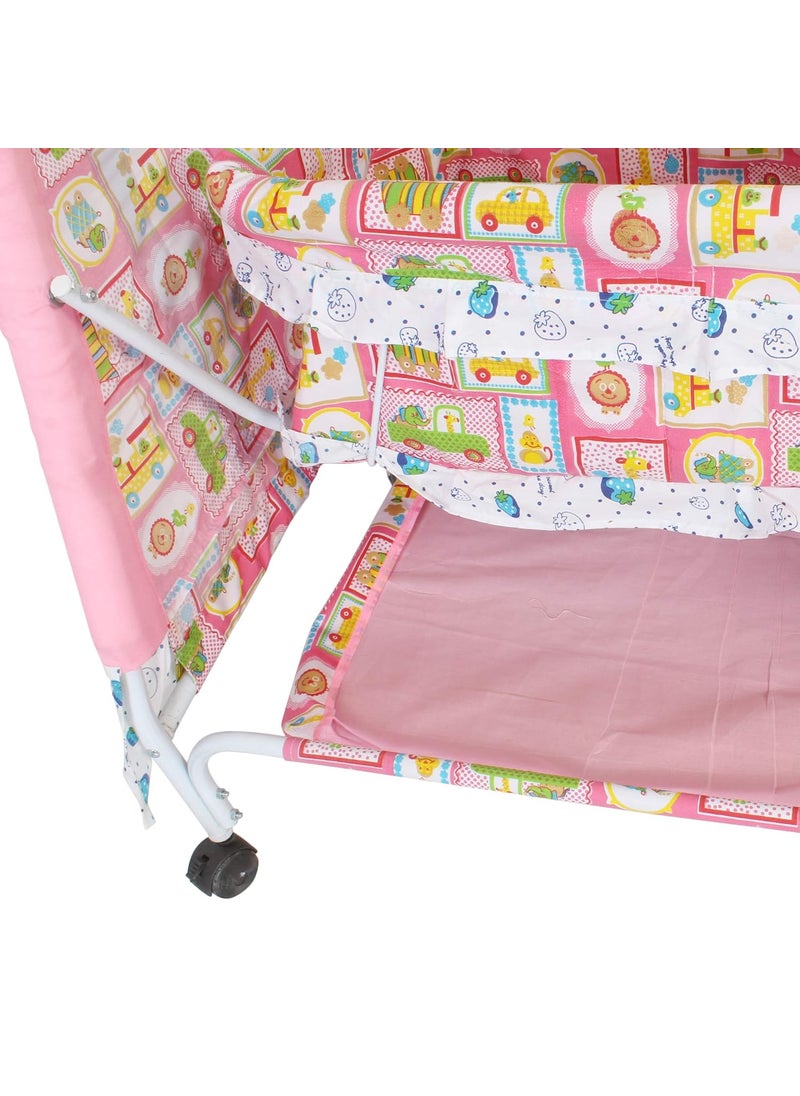 GRAZIA Baby Kick and Play CribPalna Baby Bedding Set with Mosquito Net Pink J12