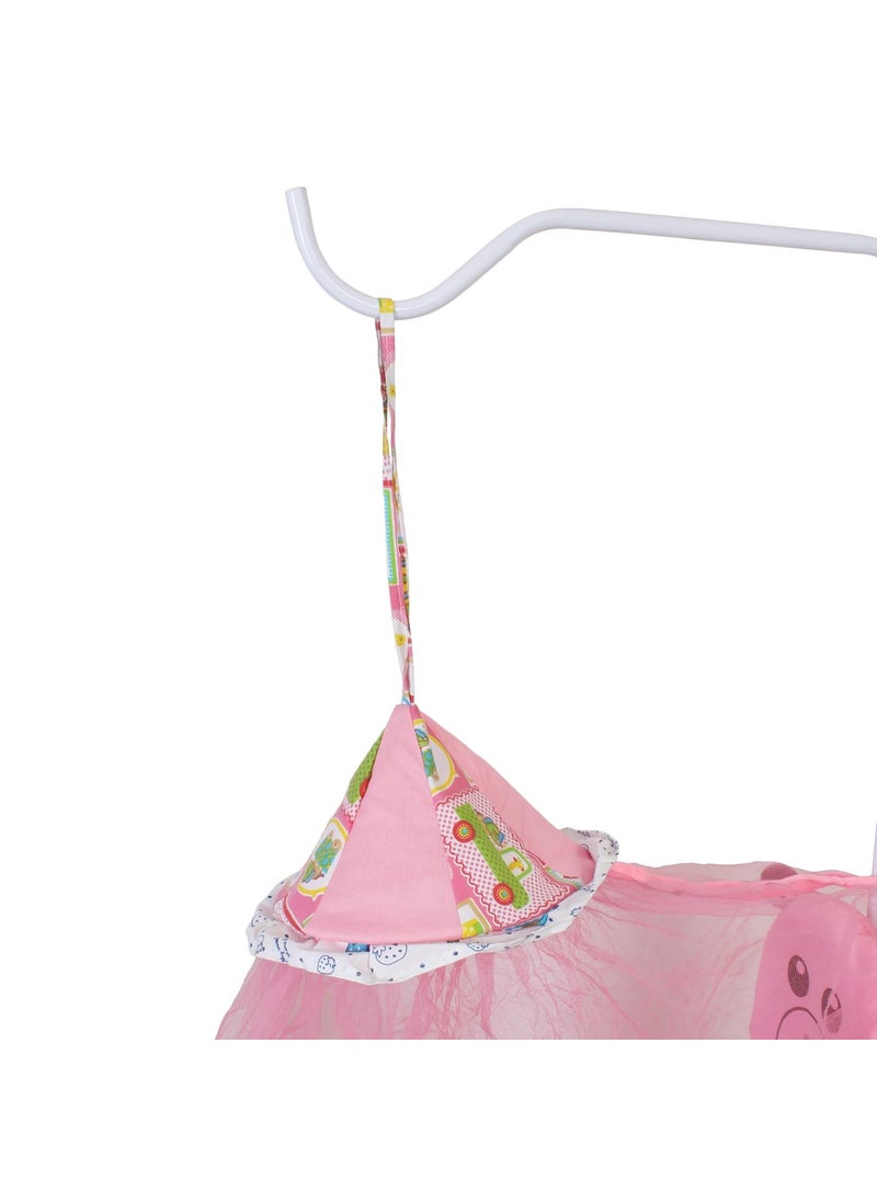 GRAZIA Baby Kick and Play CribPalna Baby Bedding Set with Mosquito Net Pink J12