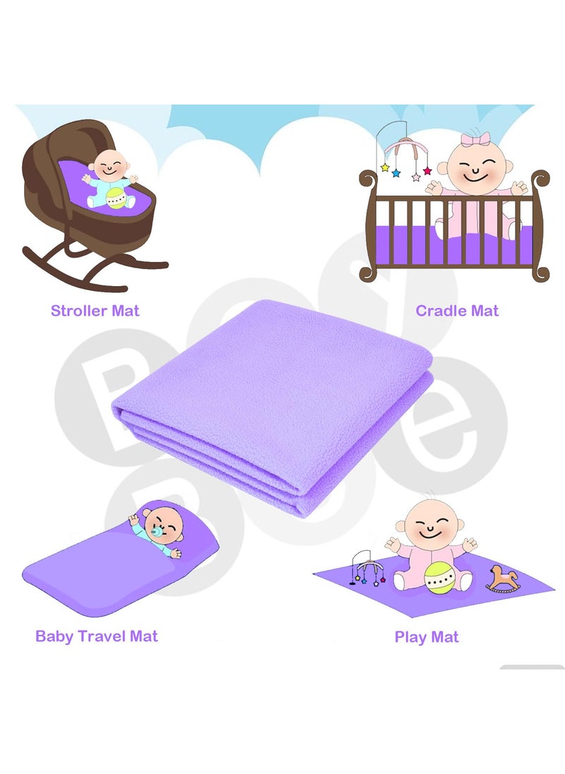 BeyBee Waterproof Quick Dry Sheet for Baby Bed Pad AntiPiling Fleece Extra Absorbent Washable Matress Protector Baby Bed Protector Sheet for Toddler Children XLarge Size 200 x 140cm Voilet