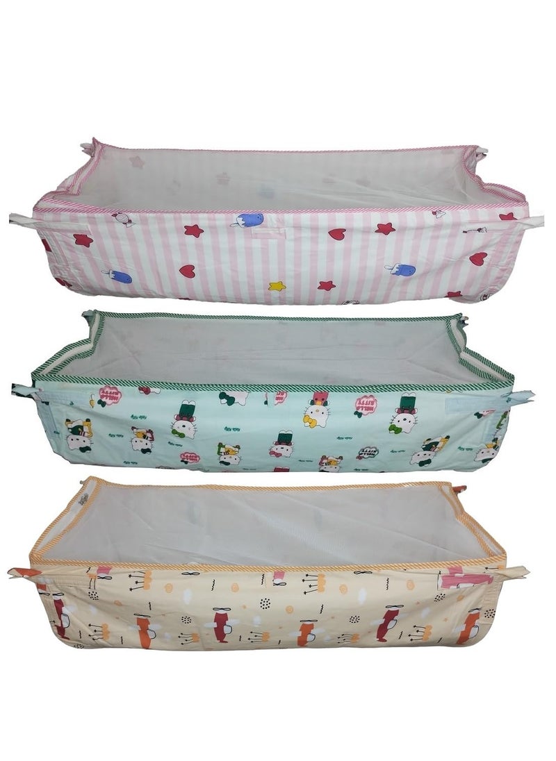 MYSACART Heavy Duty New Born Baby Cradle HammockKhoyuPalanaJhulaGhodiyuJoli with Soft Cotton Cloth Made of Mosquito Net Pack of 3